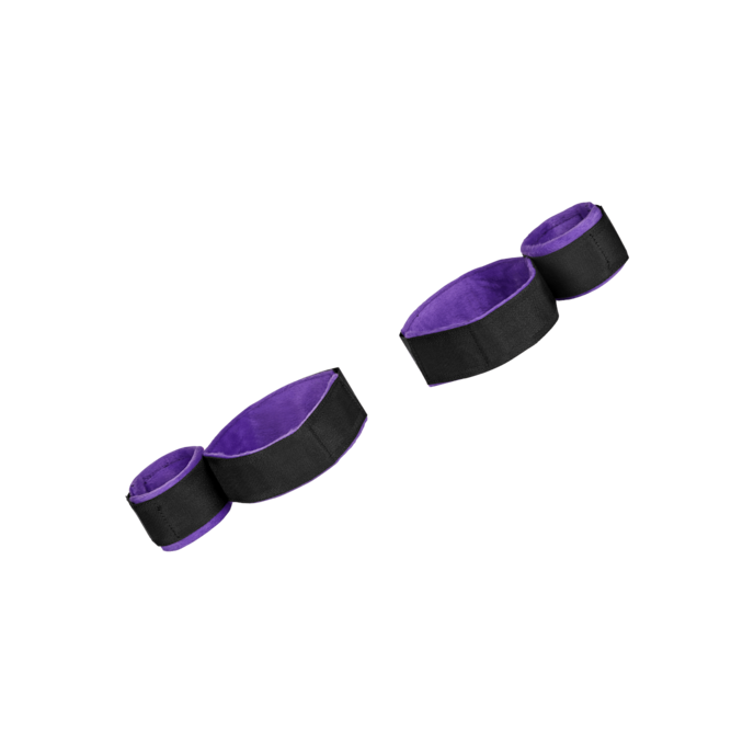 fixation-des-jambes-et-mains-en-peluche-douce-2-pièces-Noir-Violet-1