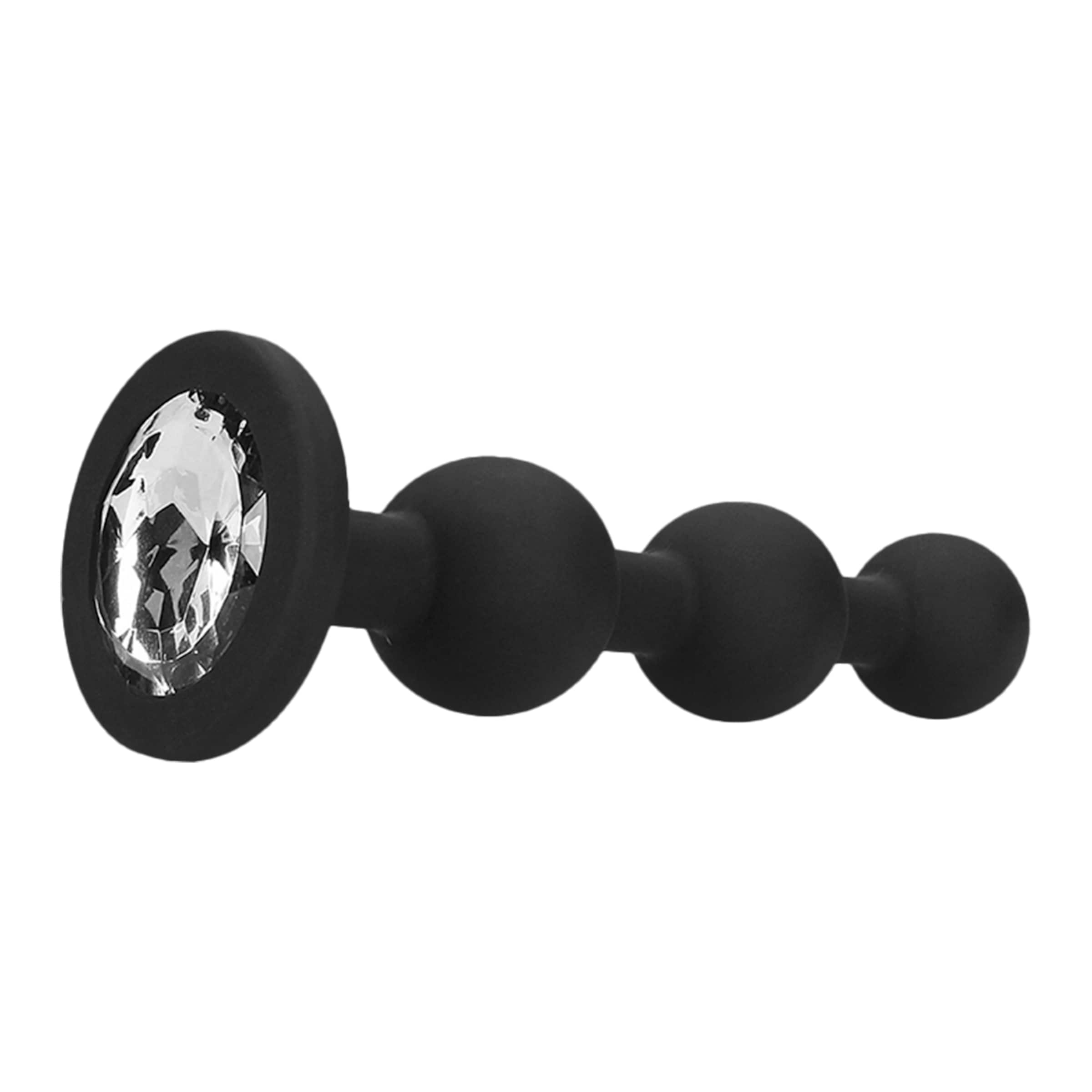silicone-beaded-diamond-butt-plug-11-4-cm-Zwart-3