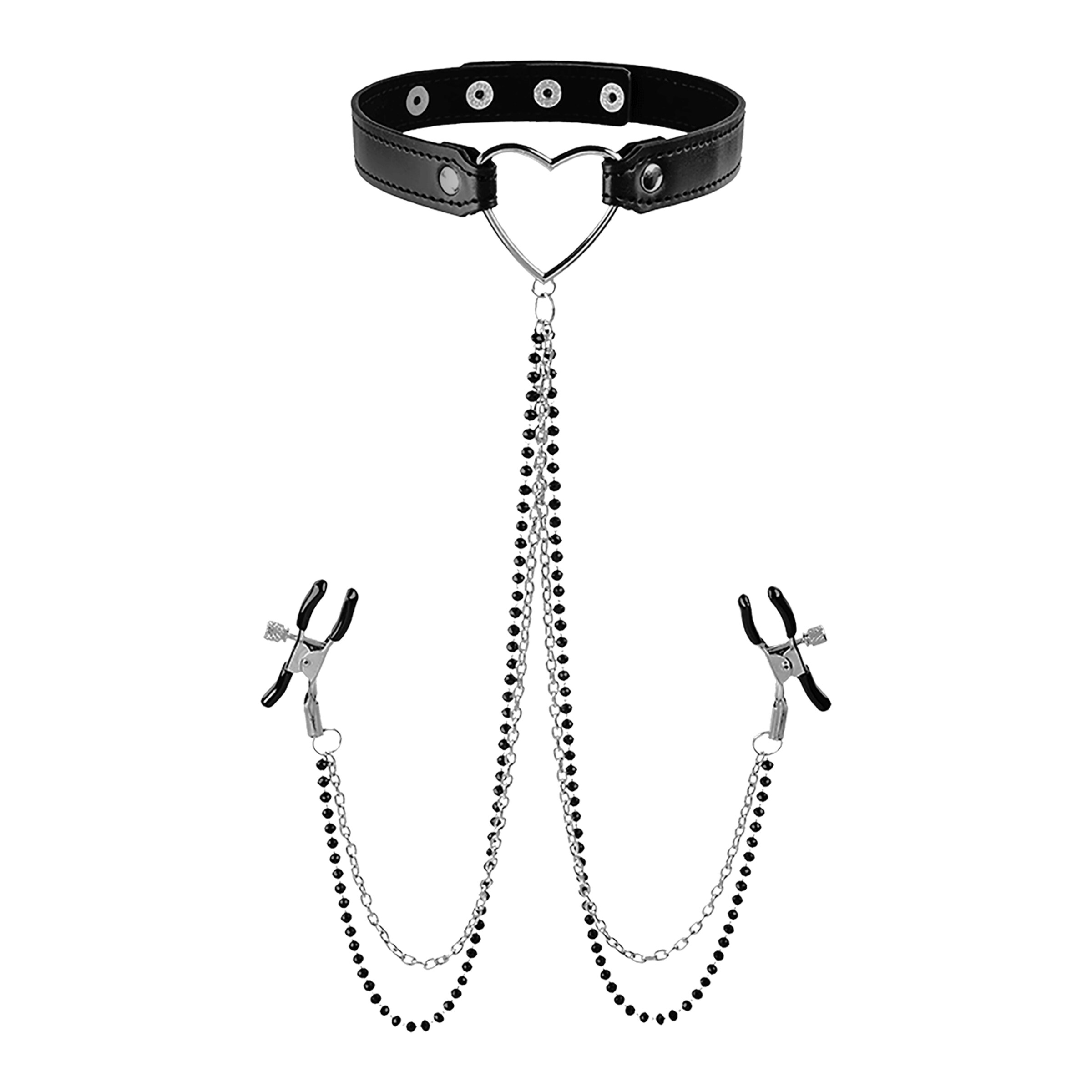 sex-&-mischief---amor-collar-with-nipple-clamps-Noir-1