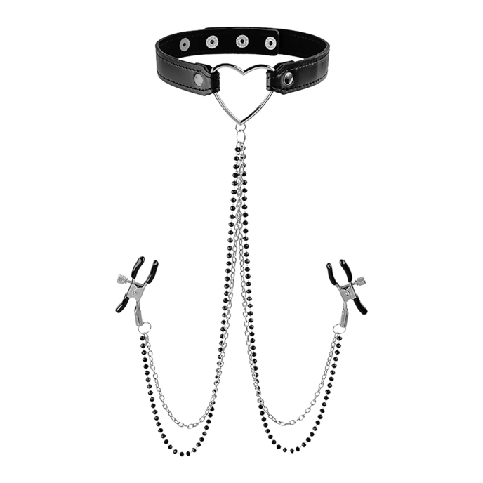 sex-&-mischief---amor-collar-with-nipple-clamps-Noir-1