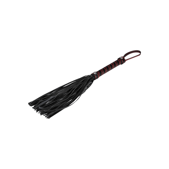 flogger-en-simili-cuir-élégant-Noir-Rouge-4