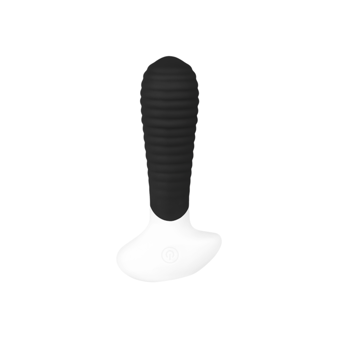 vibromasseur-anal-rainuré-12-cm-Blanc-Noir-5