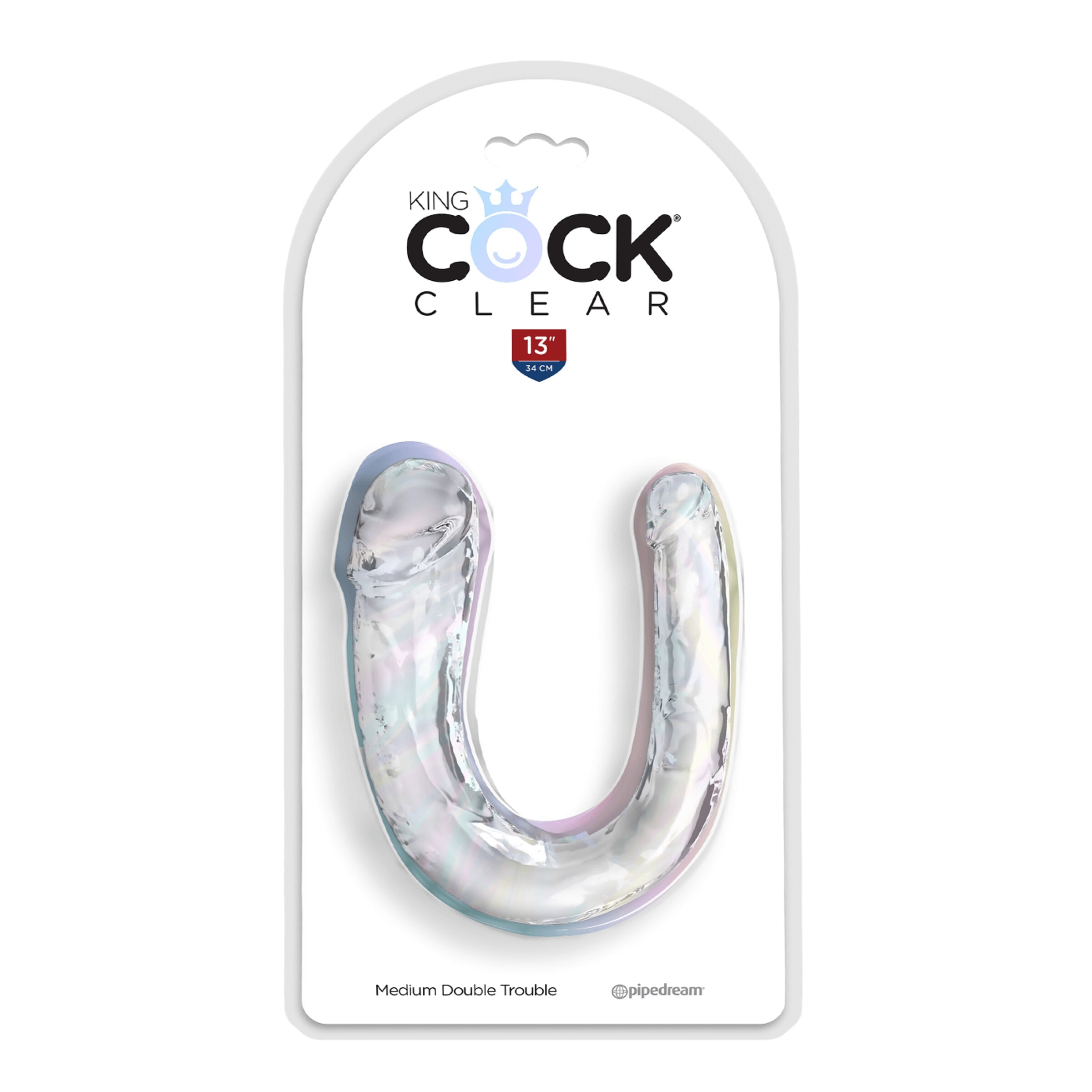 king-cock-clear---medium-double-trouble-34-cm-Transparent-4