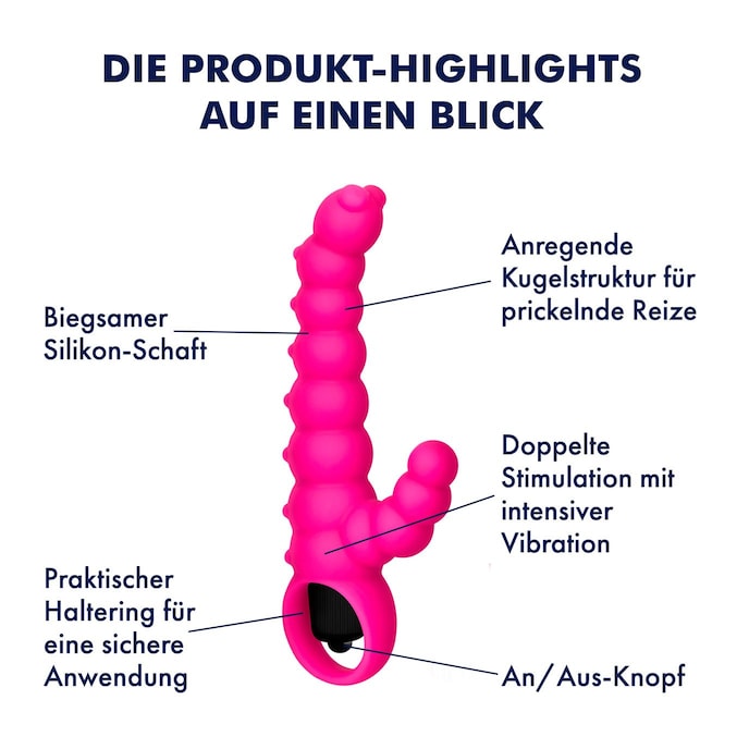 Rabbitvibrator Silikonvibrator mit Struktur, 16,5 cm neon-pink online kaufen Rabbitvibrator Silikonvibrator mit Struktur, 16,5 cm neon-pink online kaufen