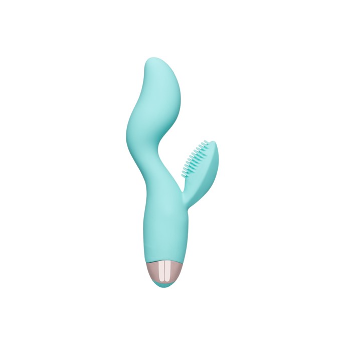 rabbit-rechargeable-en-silicone-20-cm-Or rose-Turquoise-3