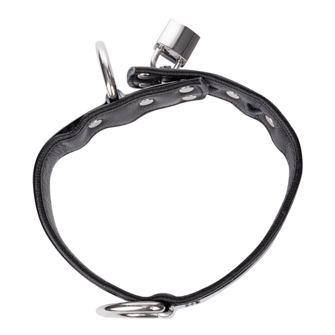 collier-en-cuir-avec-métal-et-serrure-Argent-Noir-2