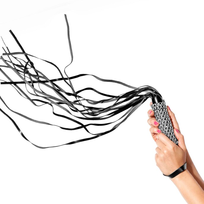 fouet-court-en-cuir-avec-chaîne-métallique-Argent-Noir-7