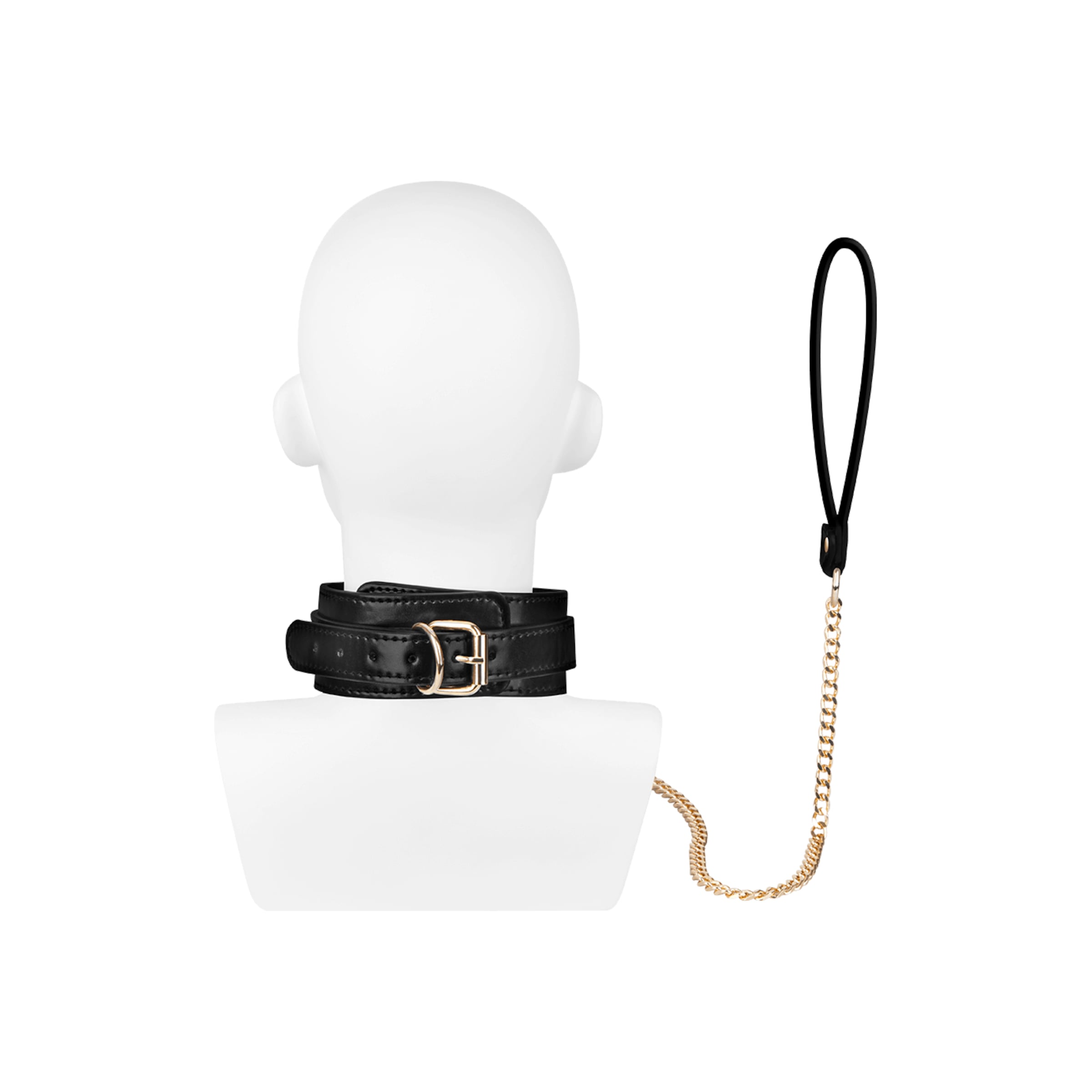 halsband-inclusief-riem-Goud-Zwart-2