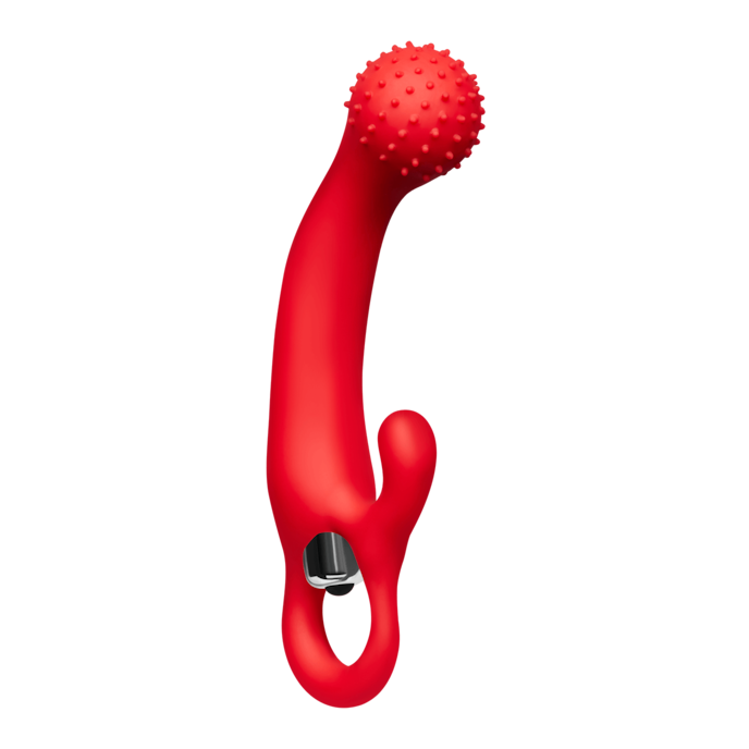 vibromasseur-point-g-en-silicone-avec-picots-18-cm-Rouge-1