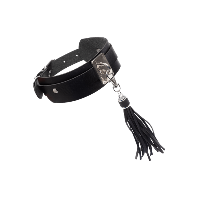 teasing-tassel-collar-Zilver-Zwart-1