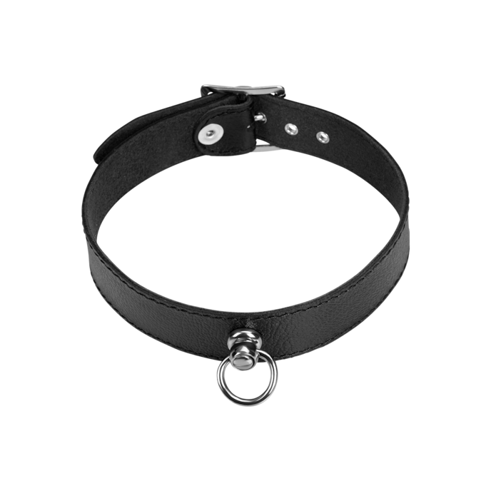 collier-étroit-en-cuir-avec-anneau-en-o-Noir-1