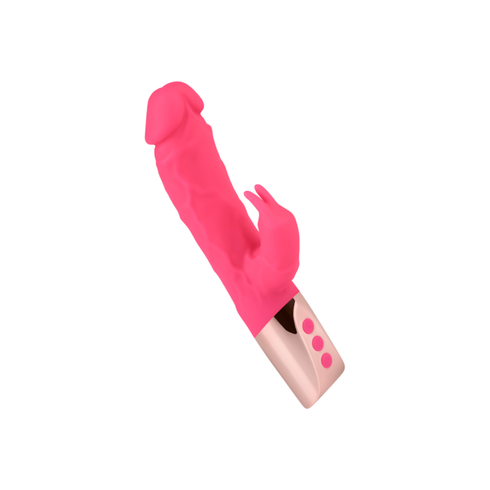 vibromasseur-rabbit-réaliste-en-silicone-22-cm-Or-Rose néon-1