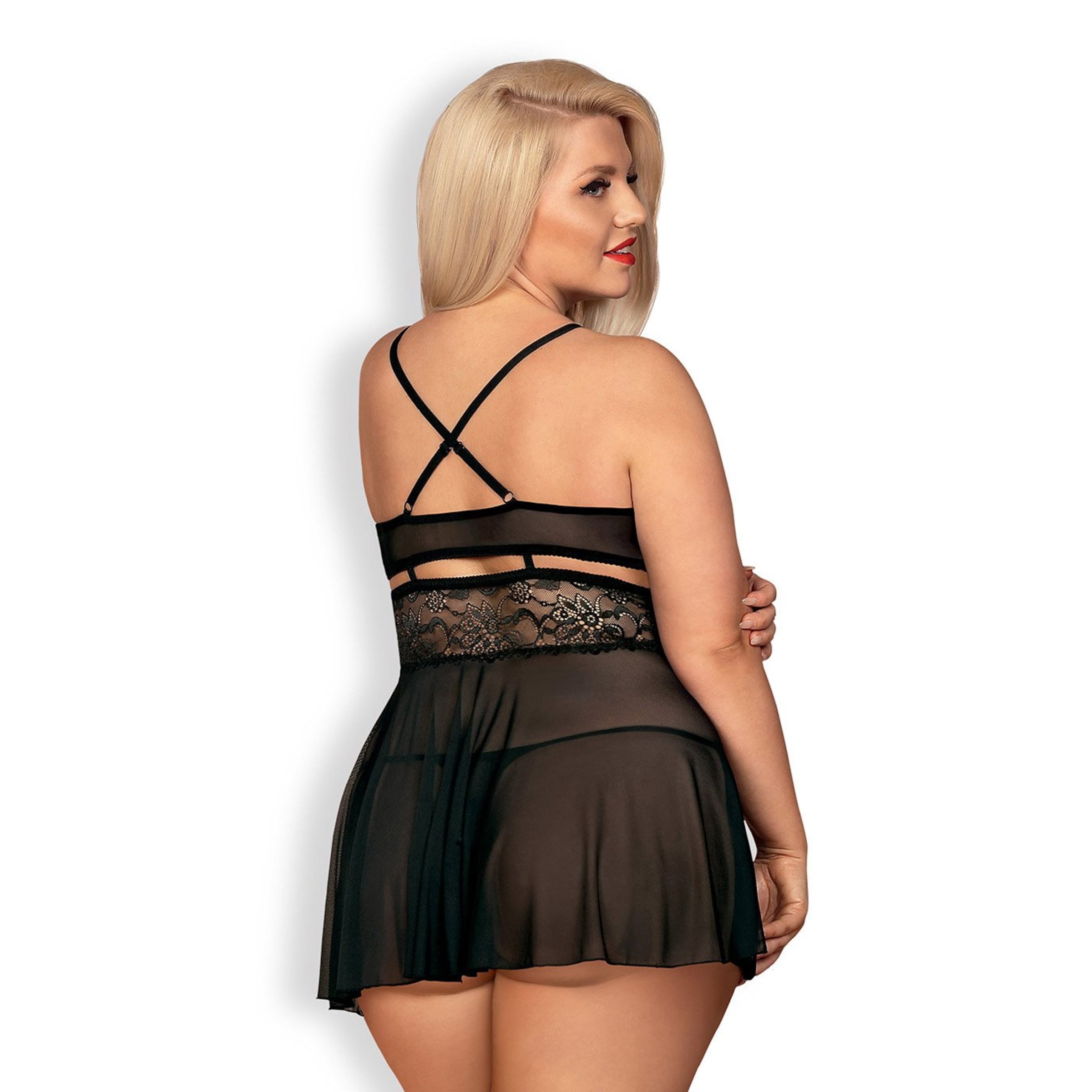 babydoll-&-thong---size-plus-2-teile-Schwarz-2