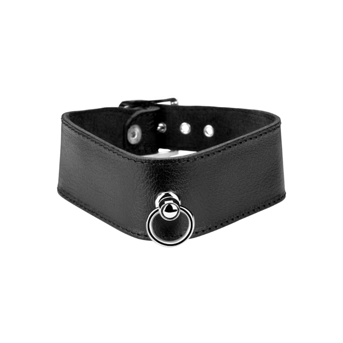 large-collier-en-cuir-avec-anneau-en-o-Noir-1