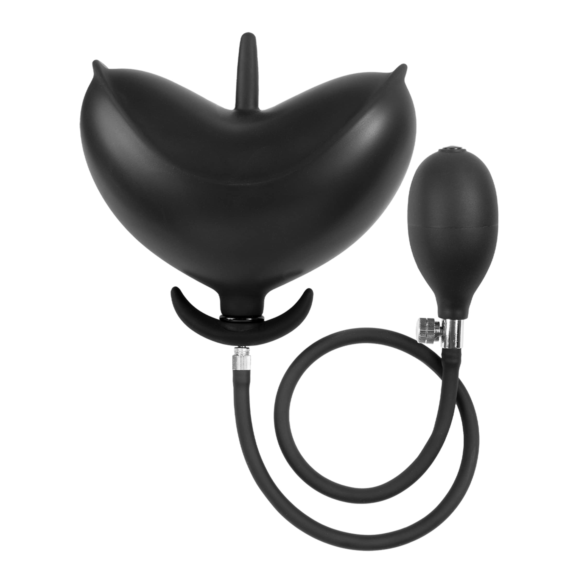 latex-play---inflatable-anal-tulip-shaped-plug-with-pump-11-cm-Noir-3