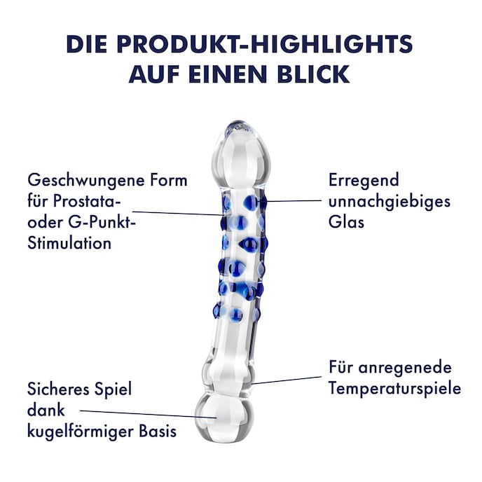 Glasdildo mit Noppen, 19,5 cm blau online kaufen Glasdildo mit Noppen, 19,5 cm blau online kaufen