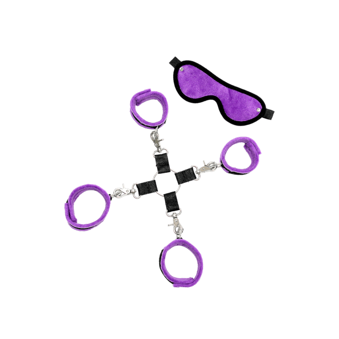 ensemble-de-bondage-avec-hogtie-6-pièces-Noir-Violet-1