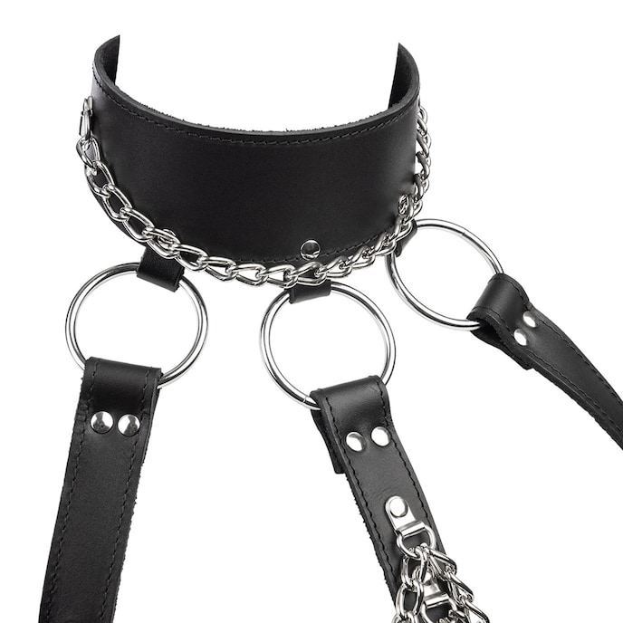 soutien-gorge-chaîne-sexy-avec-collier-Argent-Noir-2