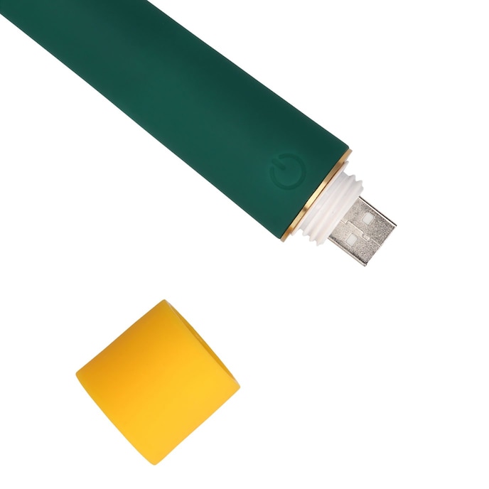 smooth-mini-vibrator-with-usb-charger-13-2-cm-Dunkelgrün-Gelb-2