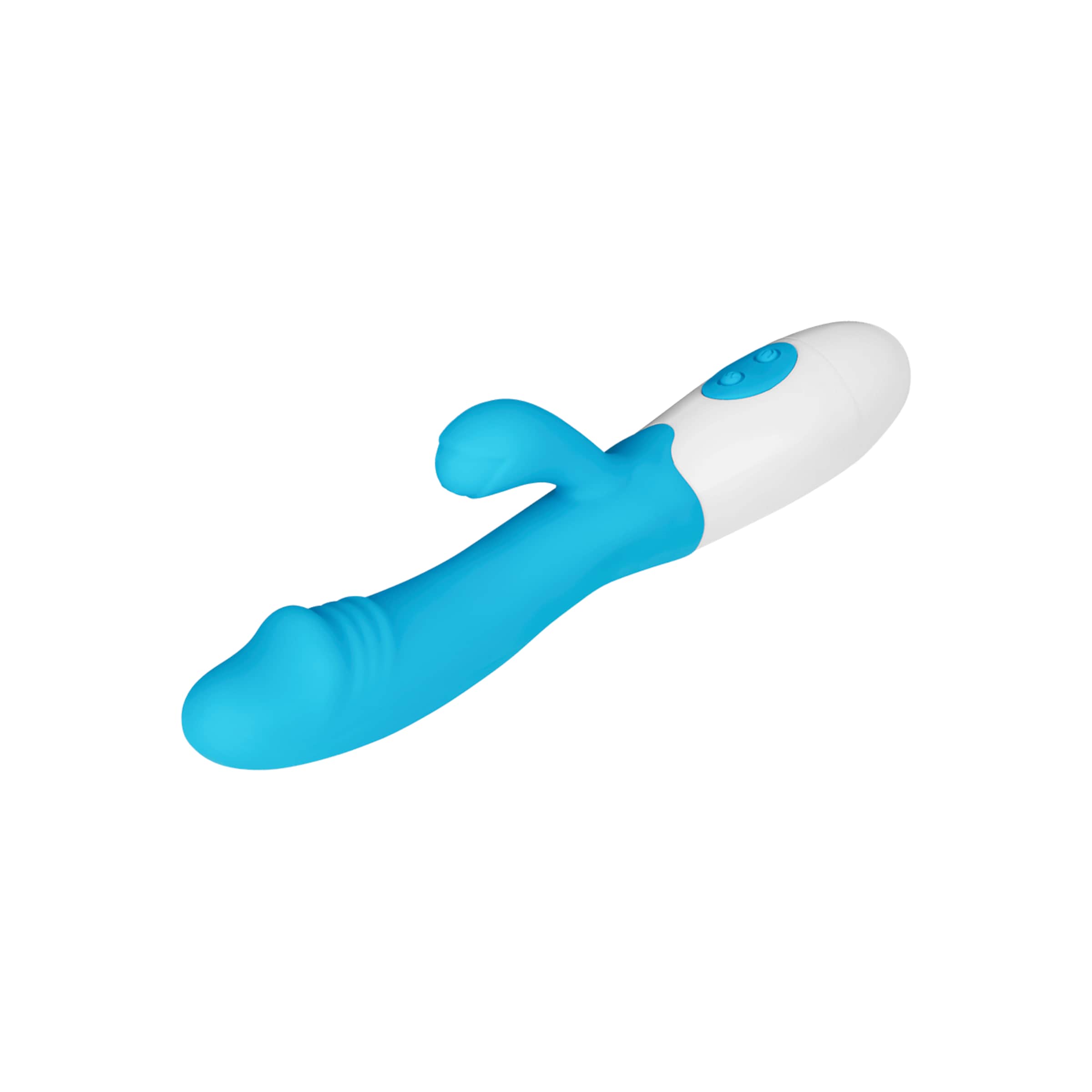 krachtige-siliconen-rabbit-met-gestileerd-eikel-19-cm-Lichtblauw-Wit-5