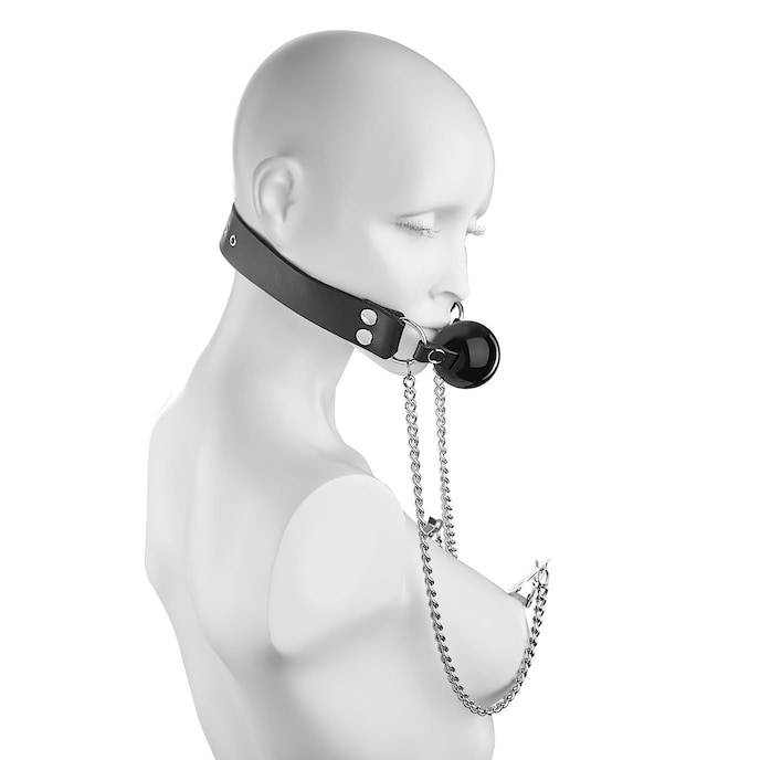knevelbal-met-tepelklemmen-Schwarz-Silber-5