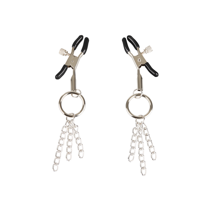 tepelklemmen-met-o-ringen-en-kettingen-Schwarz-Silber-2