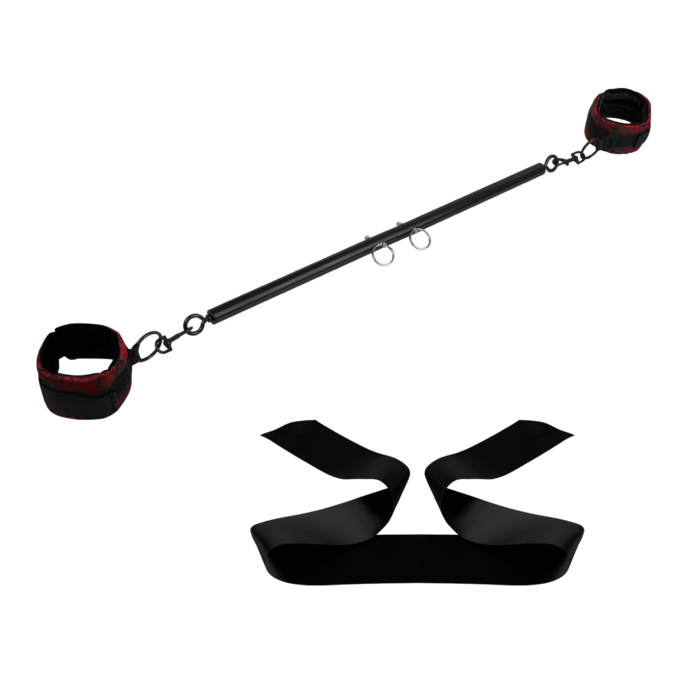 rosegasm---spreader-bar-set-with-ankle-cuffs-Rood-Zwart-1