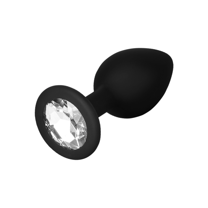 plug-anal-en-silicone-avec-cristal-s-7-cm-Noir-Transparent-1