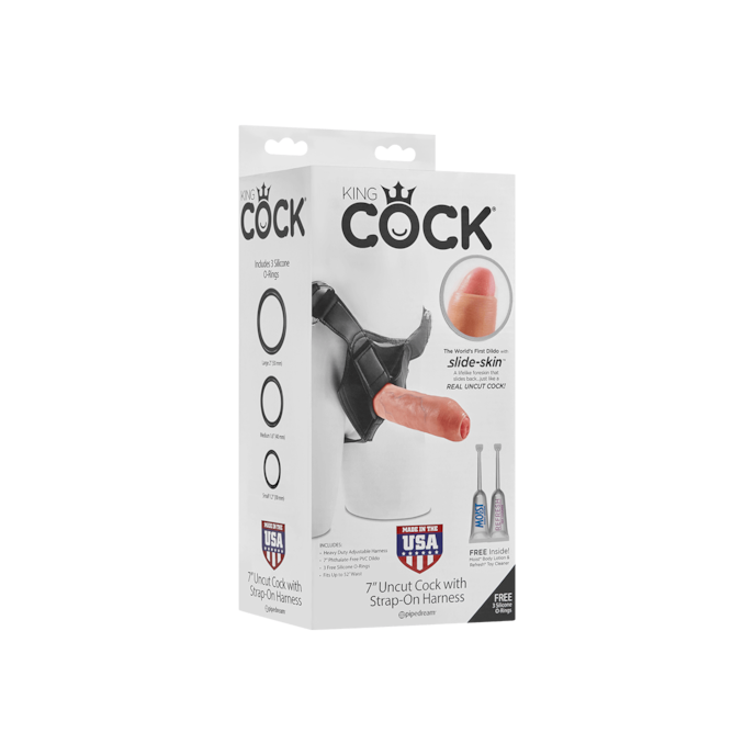 uncut-cock-with-strap-on-harness-21-cm-7-pièces-Naturel clair-Noir-11