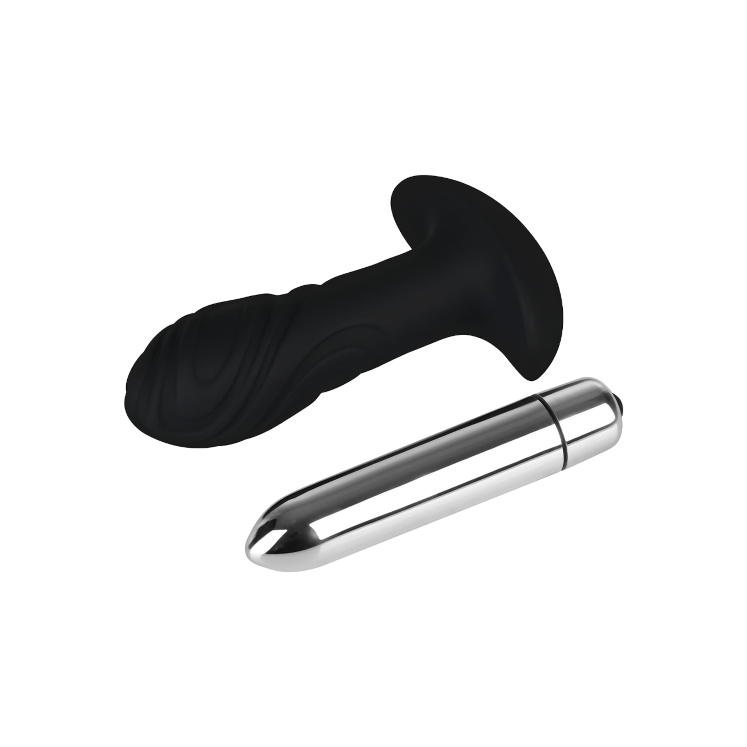 plug-anal-conique-en-silicone-10-1-cm-Argent-Noir-8