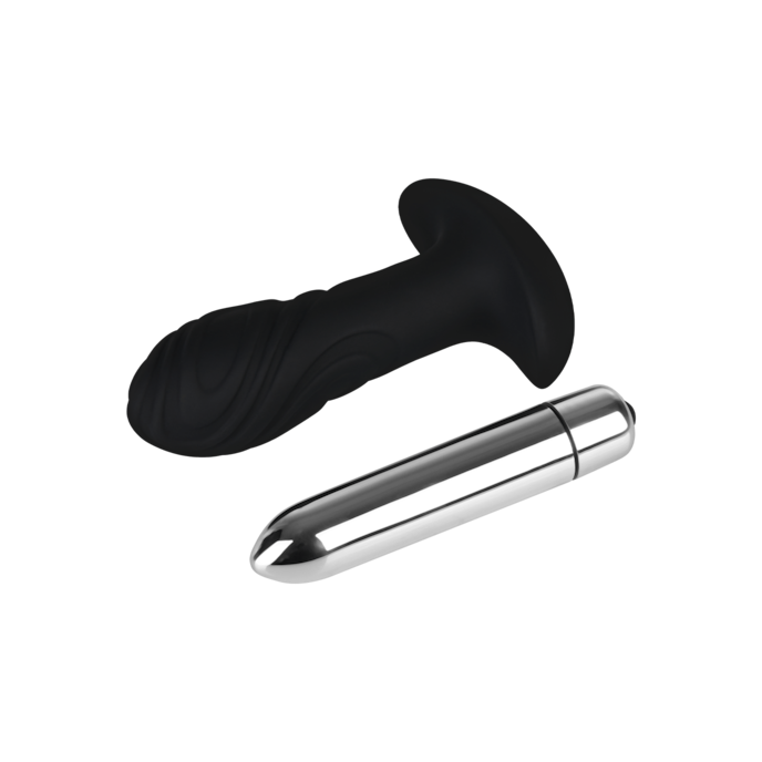 plug-anal-conique-en-silicone-10-1-cm-Argent-Noir-8