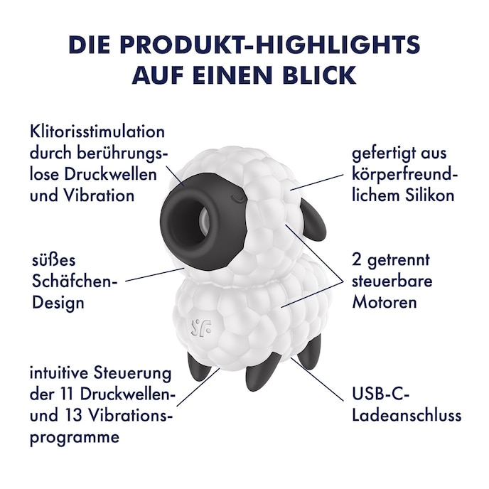 Druckwellenvibrator Satisfyer 'Dreamy Sheep', 9 cm schwarz online kaufen Druckwellenvibrator Satisfyer 'Dreamy Sheep', 9 cm schwarz online kaufen