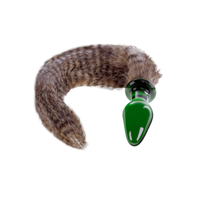 anale-dildo-met-pluchen-staart-Braun-Wit-1