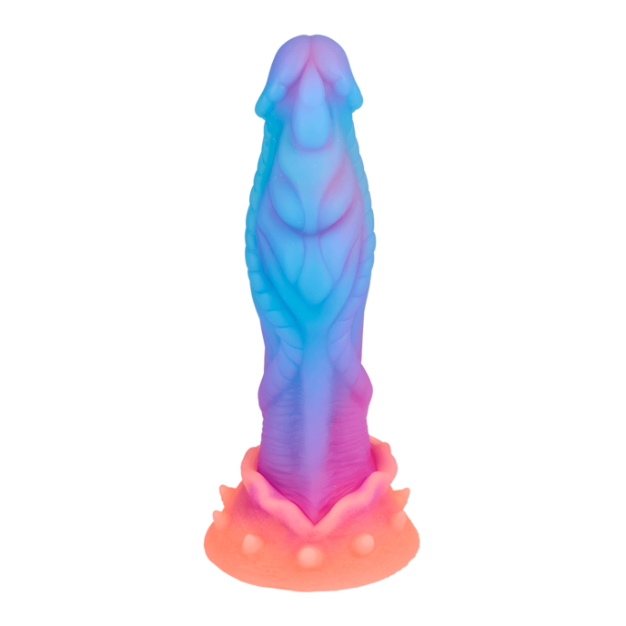 gestructureerde-monsterdildo-met-zuignapvoeten-23-cm-Blauw-Oranje-Paars-Pink-4