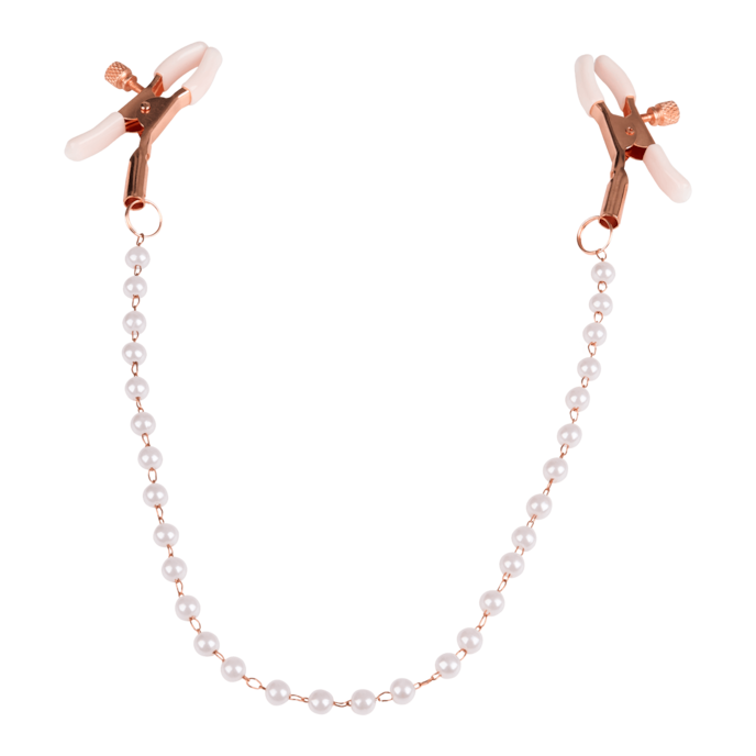 nippelklemmen-met-parelketting-Rosegoud-Wit-4