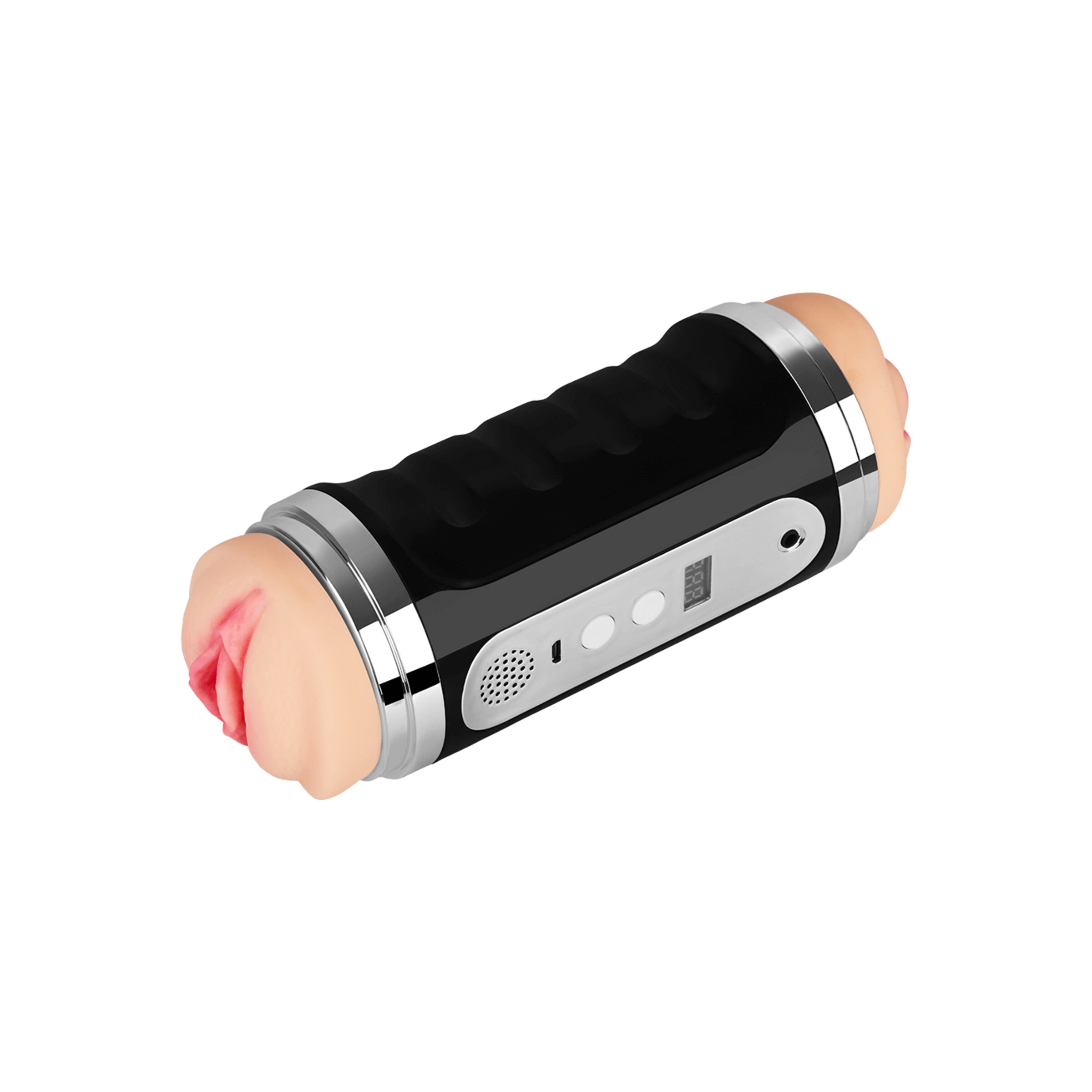 masturbateur-avec-fonction-audio-rechargeable-20-cm-Argent-Naturel clair-Noir-7