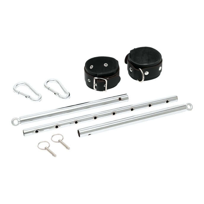 entraves-de-chevilles-avec-barre-décartement-Argent-Noir-2