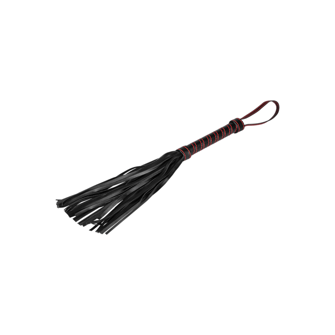 flogger-en-simili-cuir-élégant-Noir-Rouge-3