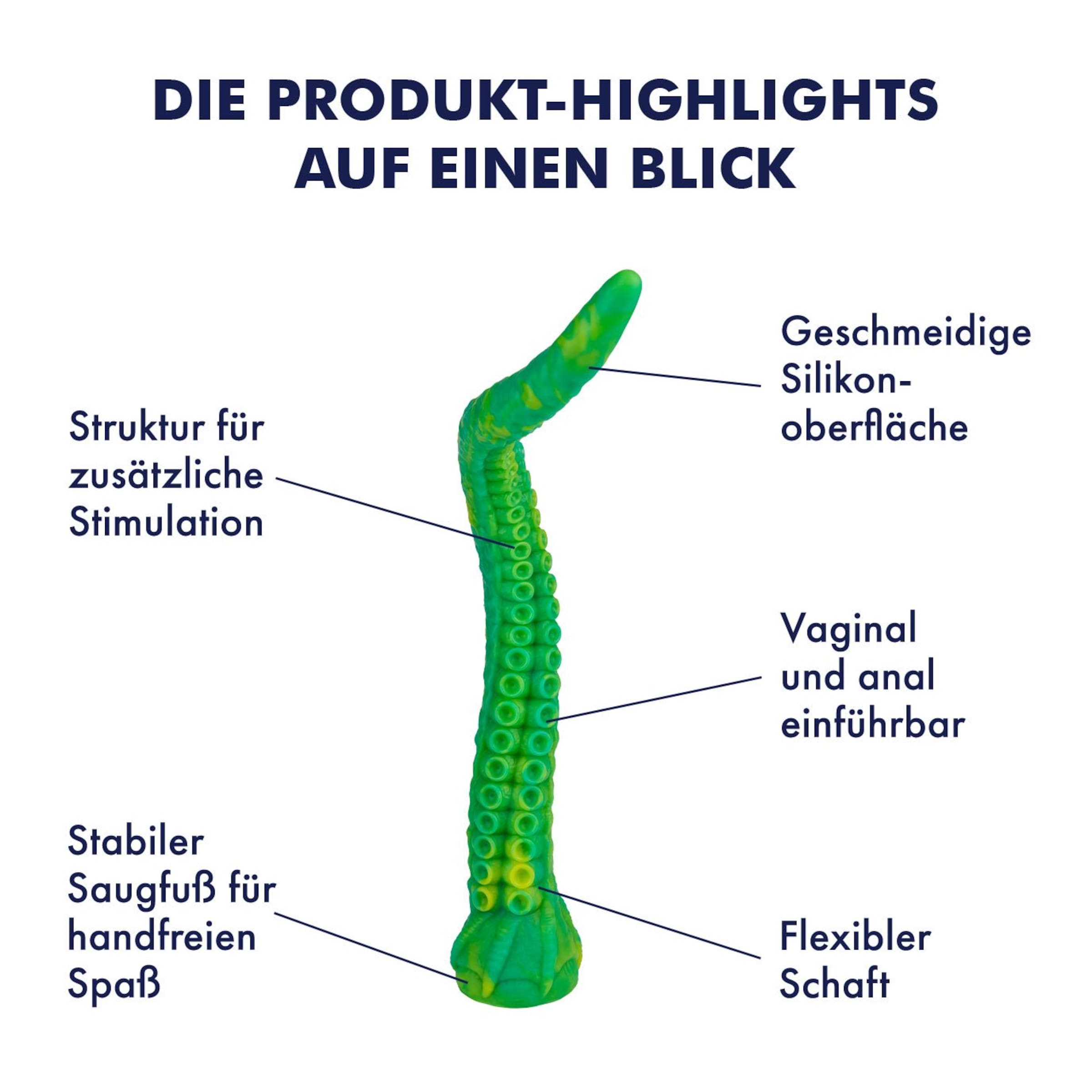 Analdildo Auergewhnlicher Tentakel-Dildo aus Silikon, 44 cm grn   online kaufen