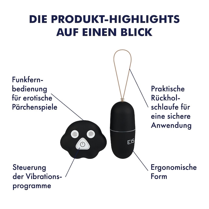 Vibro-Ei Vibro-Ei mit Funkfernbedienung, 7,5 cm schwarz online kaufen Vibro-Ei Vibro-Ei mit Funkfernbedienung, 7,5 cm schwarz online kaufen
