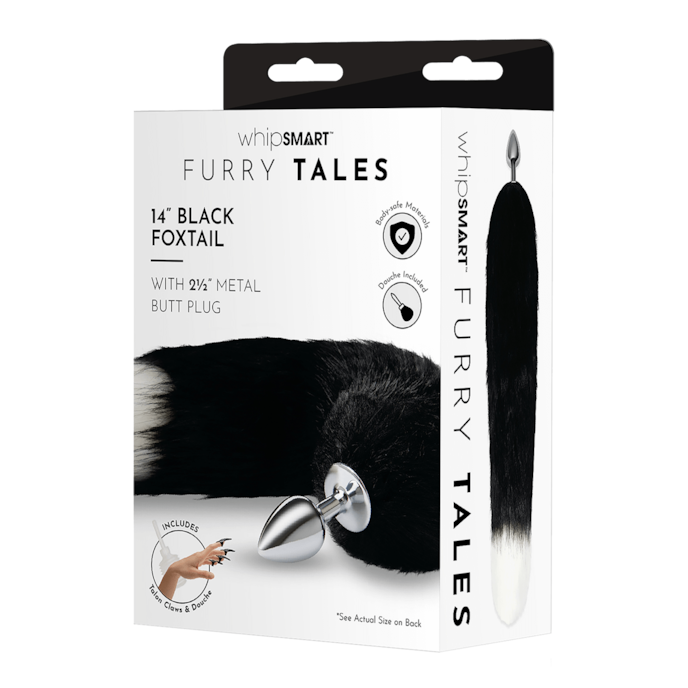 furry-tailes---foxtail-with-metal-butt-plug-35-6-cm-Schwarz-Silber-Weiß-3