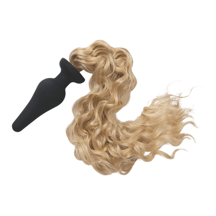 furry-tailes---silicone-pony-tail-butt-plug-11-4-cm-Blond-Schwarz-2