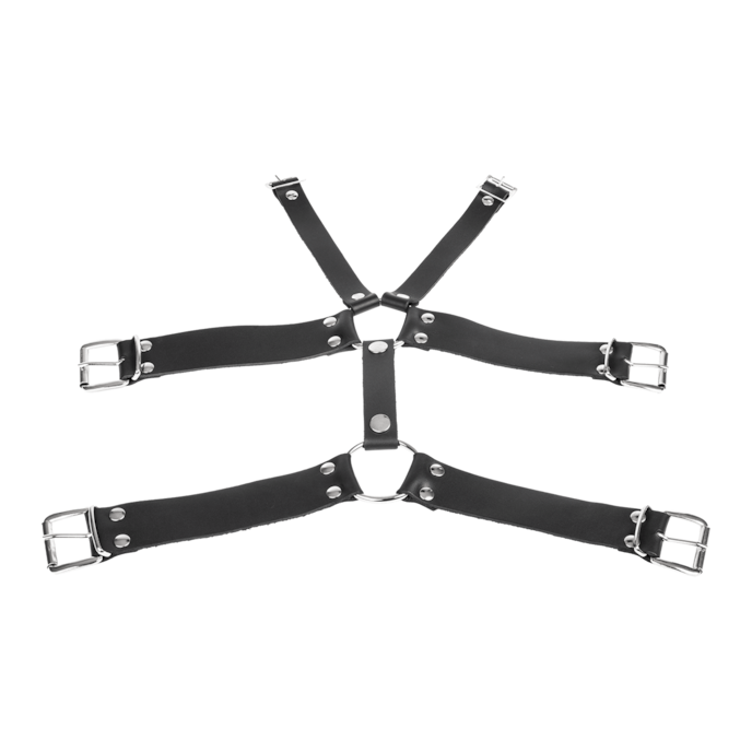 harnais-en-cuir-avec-boucles-Argent-Noir-3