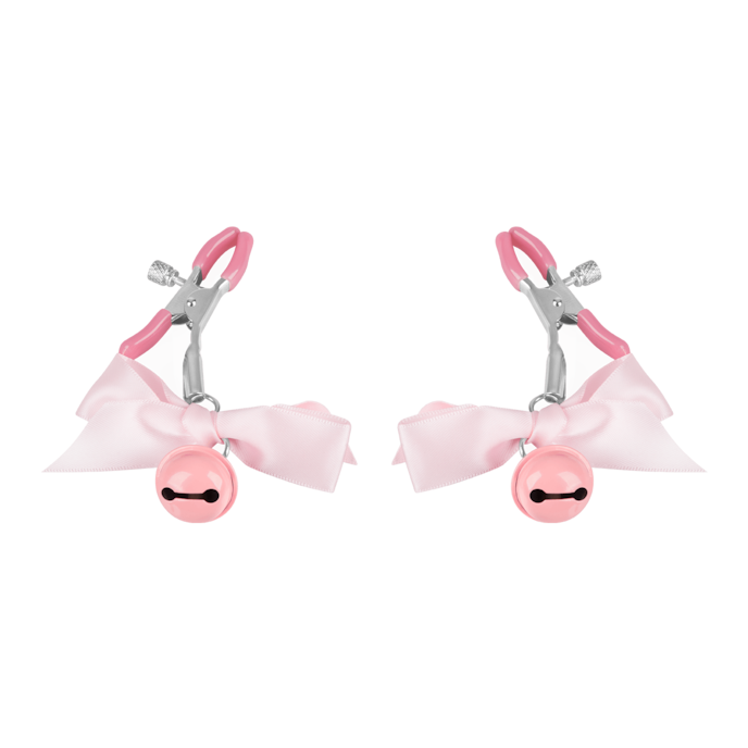 süße-nippelklemmen-mit-glöckchen-Rosa-Silber-2