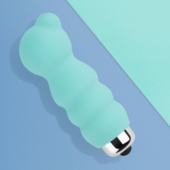 schattige-siliconen-bullet-met-structuur-8-cm-Silber-Türkis-2