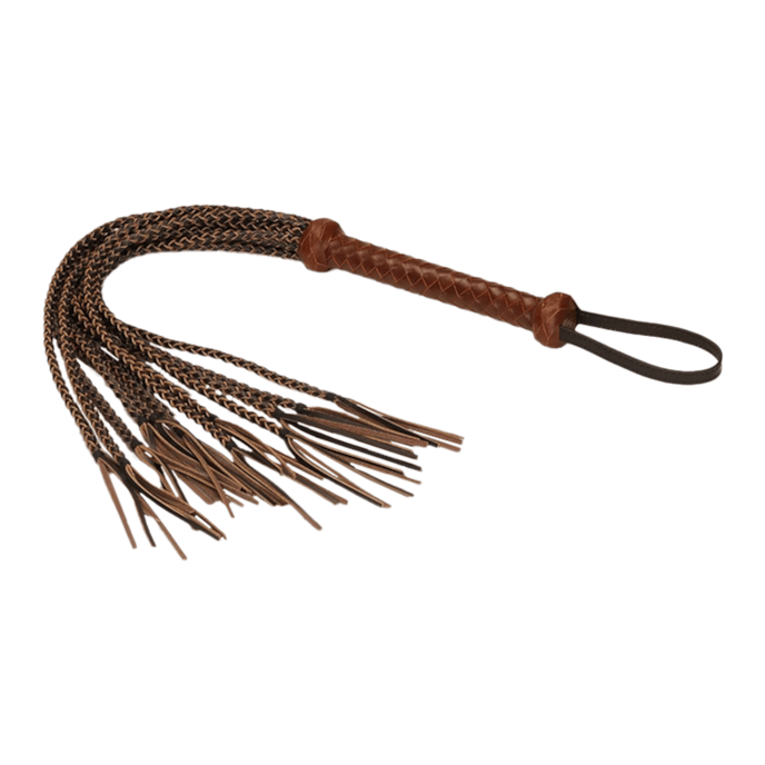 9-schwänzige-peitsche-aus-reitleder-Braun-Schwarz-2