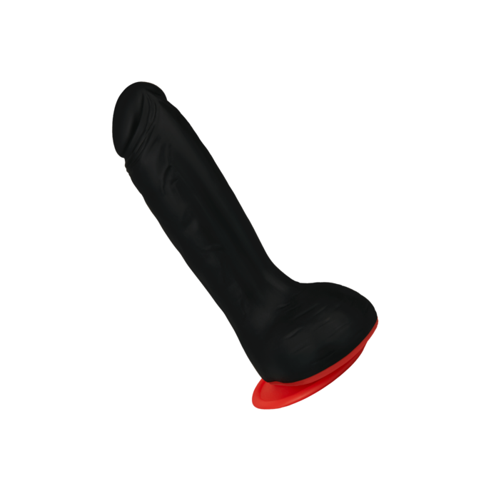 gode-naturel-flexible-avec-ventouse-21-cm-Noir-Rouge-1