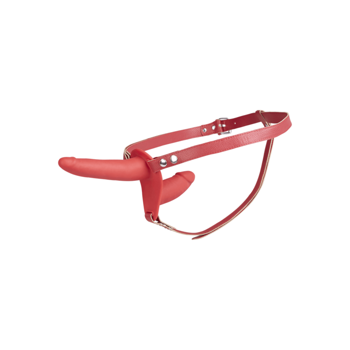 dubbele-siliconen-strap-on-dildo-16-cm-Pink-1