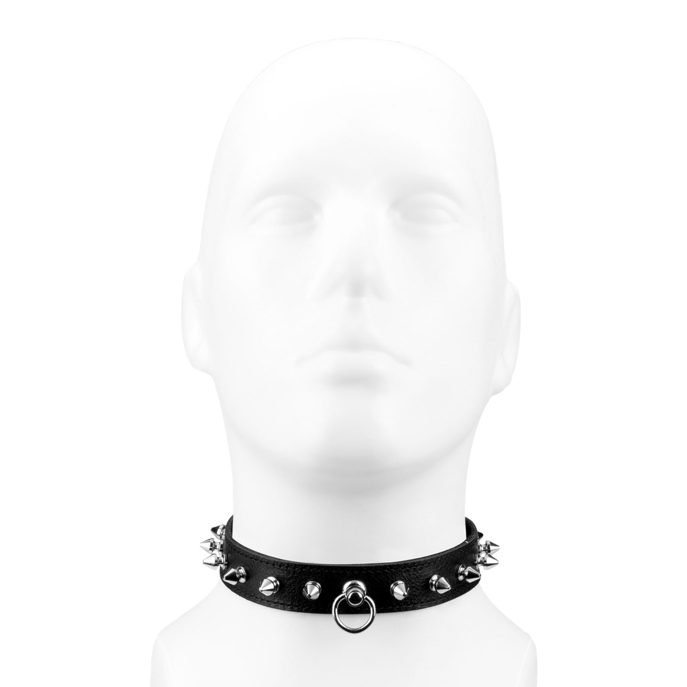 collier-en-cuir-avec-rivets-massifs-Argent-Noir-3