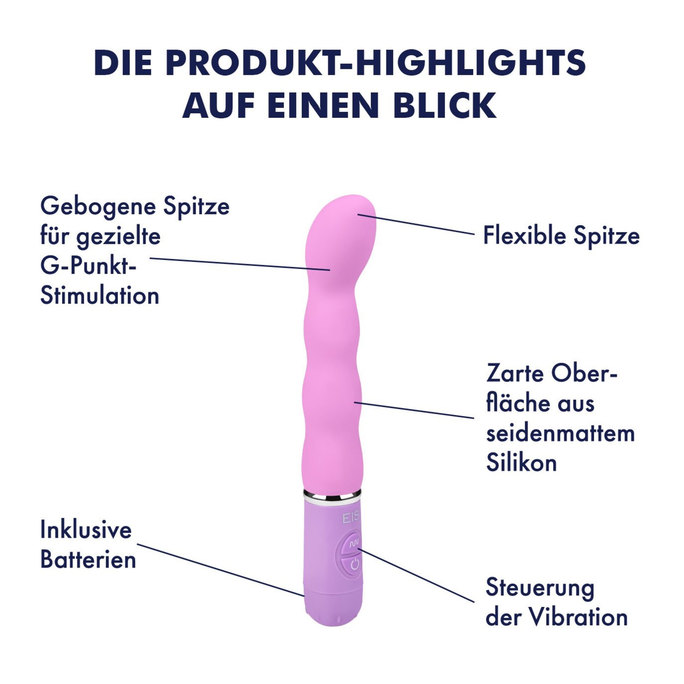 vibrator für paare G-Punkt-Vibrator Schlanker G-Punkt-Vibrator aus Silikon, 21 cm Lila ❤️  online kaufen